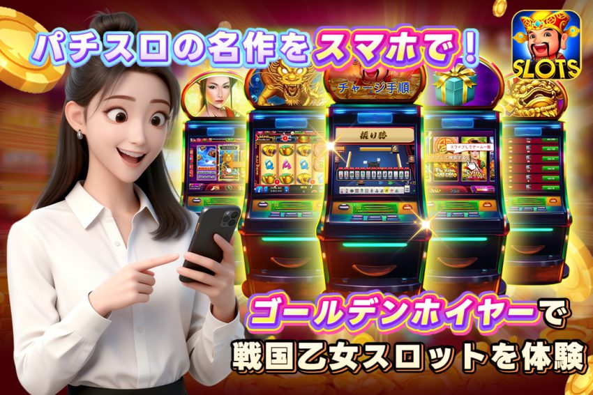 パチスロの名作をスマホで！ゴールデンホイヤーで戦国乙女スロットを体験